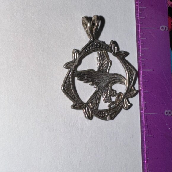 Sterling Silver Eagle Pendant, encircled - Picture 15 of 16